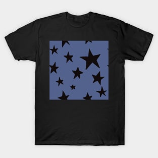 blue black stars pattern stockholm style T-Shirt